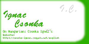 ignac csonka business card